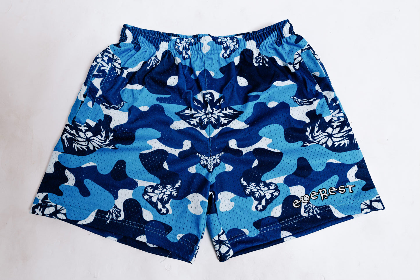 Blue "Snow" Camo mesh shorts